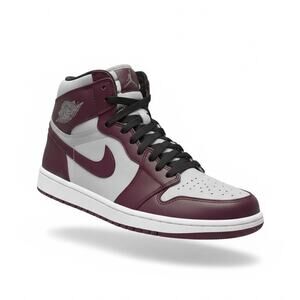 Nike Air Jordan 1 Mid "Team Red" Cherrywood Retro Sneakers Dark Red & Gray - 7.5